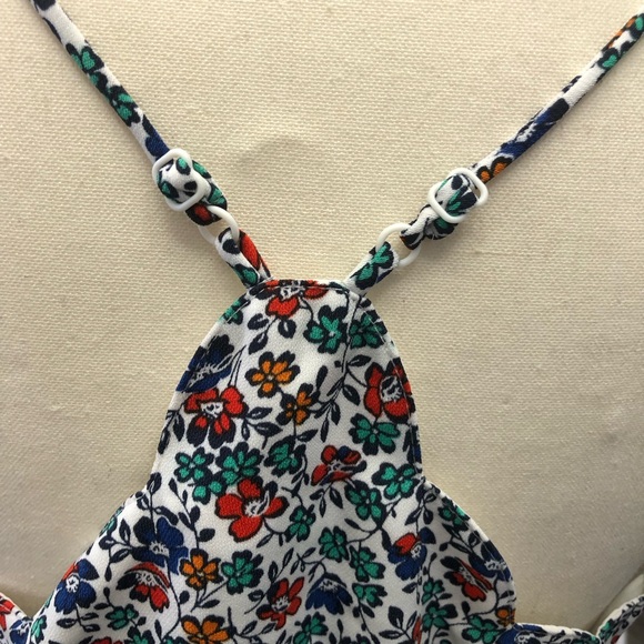JCrew Adjustable Strap Scallope Front Floral Size 6 Lined Top - Picture 6 of 10